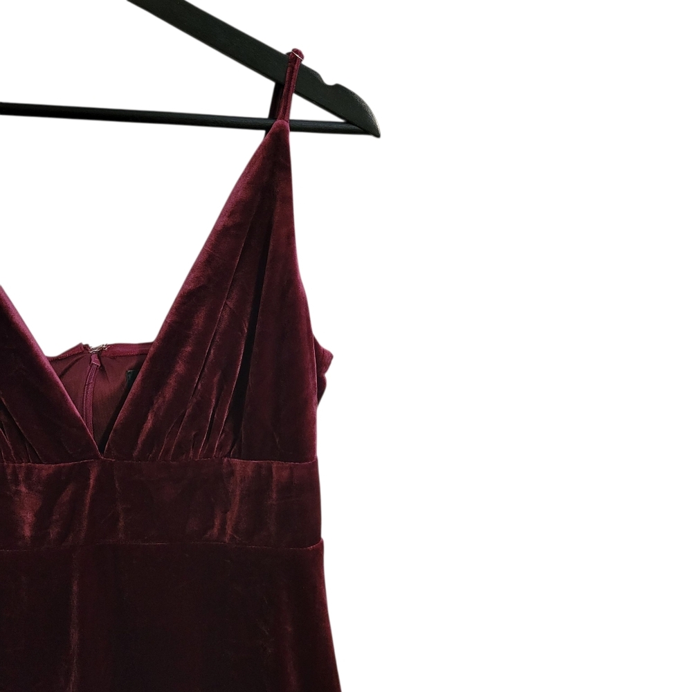 Lulus Night Of Elegance Burgundy Velvet Maxi Dress - Picture 3 of 6